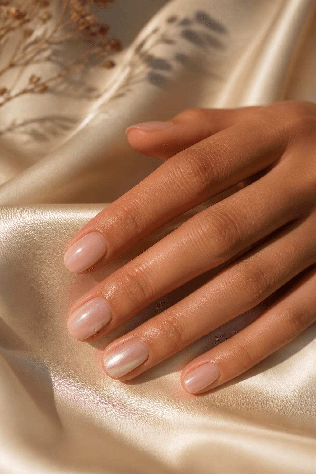 Zacht blush glazed gelnagels